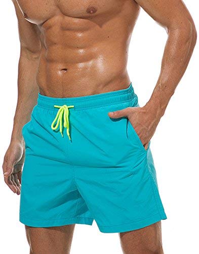 Gopune Mens Quick Dry Beach Shorts Waterproof Beach Short (Light blue,M)