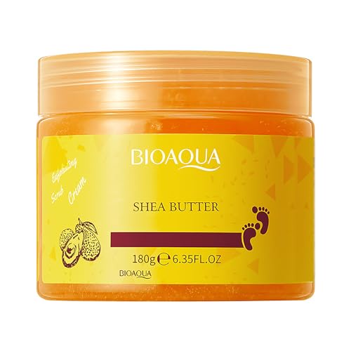 BIOAQUA Foot Care Herbal Massage Scrub-Exfoliating Cream Cleansing Delicate Feet Skin Shea Oil Natural Extracts 180g / 6.35oz