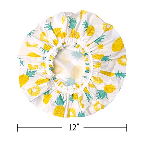 Betty Dain Reusable Vinyl Shower Cap & Bath Cap (4 Pack), Frosted PEVA Elastic Stretch Hem. Waterproof Stretchy Hair Cap for all Hair Lengths - Hipster Collection