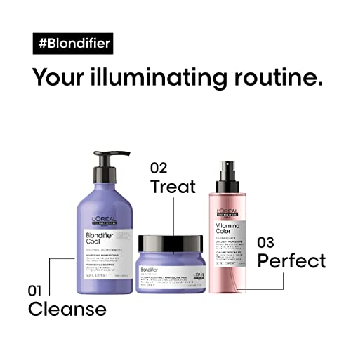 L'Oréal Professionnel Paris Blondifier Clarifying Shampoo - Restores Color -Treated Hair, Enhances Shine & Fights Brass, For Blonde or Bleached Hair