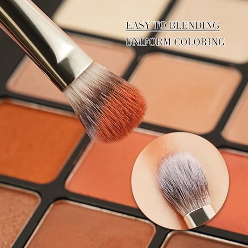 BEILI Makeup Brushes 15Pcs Professional Eyeshadow Brush Set Premium Synthetic Makeup Brushes for Liquid, Cream & Powder Eyeshadow(Red)