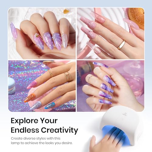 Beetles Gel Polish UV LED Nail Lamp, Fast Drying Nail Dryer Compact Manicure Light with Timer Setting Sensor Elegant Shell UV Light for Gel Nails DIY Home Gift for Her