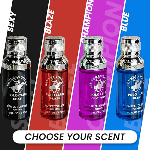 Beverly Hills Polo Club Men's Collection 4-Cologne Gift Set with Deluxe Tin Gift Box (Colognes may vary)