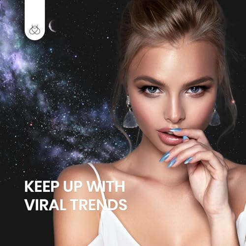 Beetles Cat Eye Gel Nail Polish, 6 Colors Glitter Gel Polish Kit Silver Pink Blue Purple Red Green Velvet Set with Magnet Soak Off UV French Nail Art Romantic Galaxy Series Gift for Women