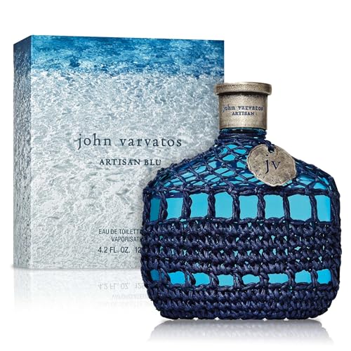 John Varvatos Men's Cologne, Artisan Blu Eau de Toilette EDT Spray, Marine Water Fougere Scent with Notes of Basil, Pine & Geranium