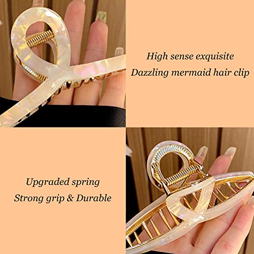 Big Butterfly Claw Hair Clips for Women - 4.5" Acetate & Metal Hair Accessories for Long, Thick Hair (3 Pcs)