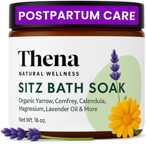 Best Organic Sitz Bath Soak for Postpartum Recovery Care New Mom Essentials & Natural Hemorrhoid Treatment, 100% Natural & Gentle with Pure Epsom and Dead Sea Salts Witch Hazel Lavender Essential Oil