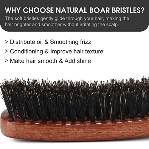 BESTOOL Hair Brush, Boar Bristle for Women Men, Detangling & Styling, Natural Bristles for Thin, Fine Hair
