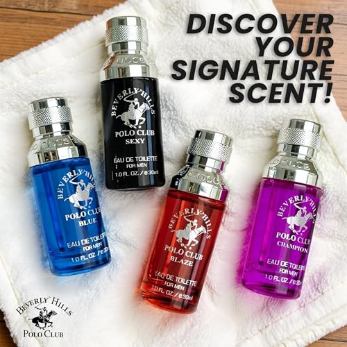 Beverly Hills Polo Club Men's Collection 4-Cologne Gift Set with Deluxe Tin Gift Box (Colognes may vary)