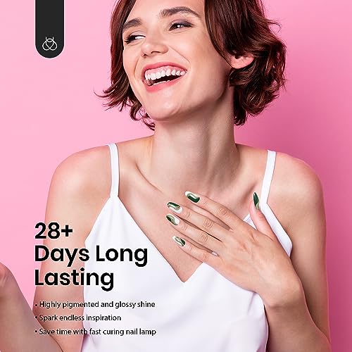 beetles Gel Polish Beetles Gel Nail Polish Kit with Uv light 52 Pcs Gel Starter 32 Colors Pink Red Nude Grey Glitter Brown Gel Polish Set Soak Off Base Top Coat Builder Gel Art Manicure for Women