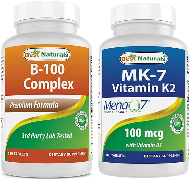 Best Naturals B-100 Complex & K2 D3 180 Tablets