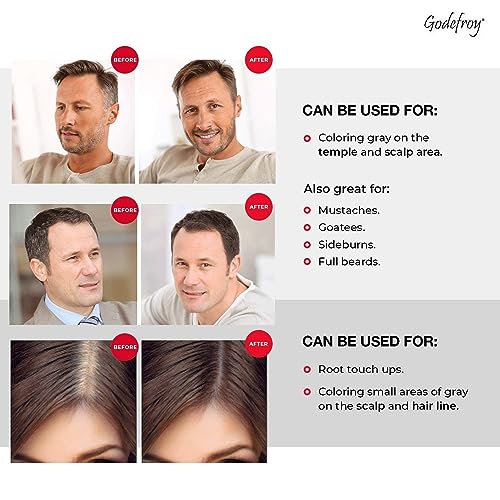 Godefroy Hair Color Tint Kit for 100% Gray Coverage, Medium Brown, 20 Applications, Long-Lasting Root Touch-Up for Men & Women, Pre-Measured Capsules, No Waste, DIY Salon-Quality Results at Home