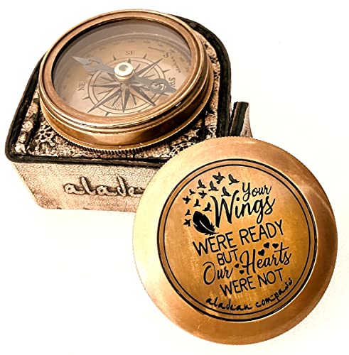 Bereavement Memorial Gift for Condolence | Sympathy Gift in Loving Memory of - Loss of Mother Father Son Daughter Loved One Grief - Remembrance Keepsake Gift Engraved Compass of Brass