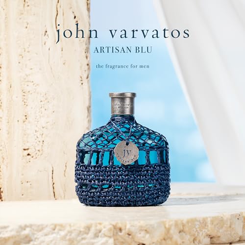 John Varvatos Men's Cologne, Artisan Blu Eau de Toilette EDT Spray, Marine Water Fougere Scent with Notes of Basil, Pine & Geranium