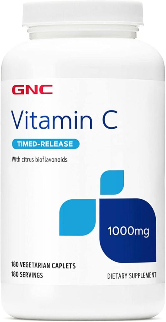 GNC Vitamin C 1000 with Bioflavonoids and Rose Hips Timed Release 180 Tablets