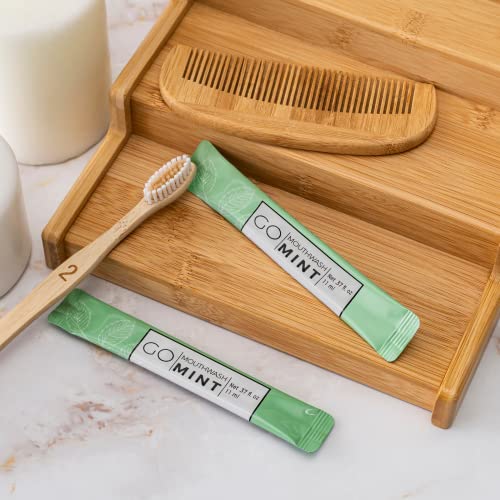 GO Travel Size Mouthwash Packets – Individual sachets for Fresh Breath - TSA Compliant - Smart Packet Design to Reduce Travel Bottle Waste - Liquid Mint Flavored Portable Bulk