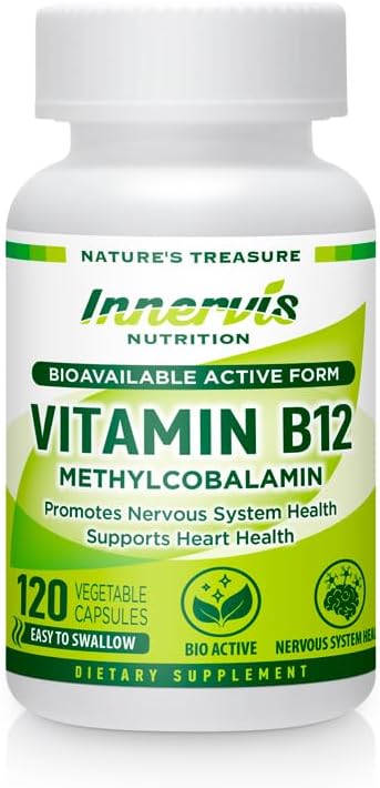 BioActive B12 Methylcobalamin 1000mcg - High Absorption, Supports Energy, Nerve & Heart Health - 120 Vegan Capsules, Non-GMO, Made in USA