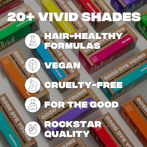 Good Dye Young Semi-Permanent Hair Color, Vegan and Cruelty-Free Red Hair Dye, Last up to 24 Washes, Non-Damaging Conditioning Hair Color (5FL OZ, All in This Together)