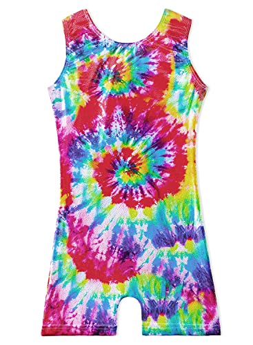 Belovance Gymnastics Leotards for Girls 3t 4t Kid Dance Outfit Sparkly Rainbow Whirl Biketard Toddlers Child (Whirl Rainbow, 3-4 Years)