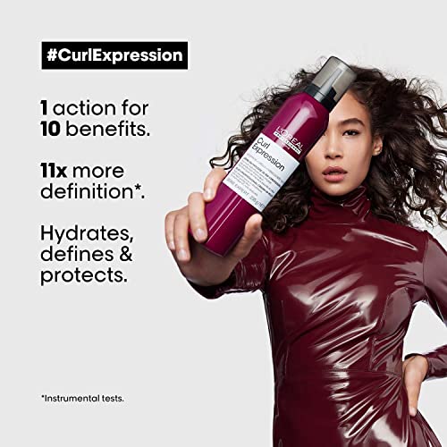 L'Oréal Professionnel Paris Curl Expression 10-in-1 Mousse - Multi-Benefits For Curly and Coily Hair - Defines and Strengthens Curls With Heat Protection, Silicone, Paraben and Alcohol-Free