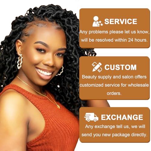 Goddess Locs Crochet Hair 12 Inch Faux Locs Crochet Hair 6 Packs Pre Looped Crochet Hair for Black Women, Boho Crochet Locs with Curly Ends 1B