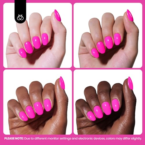 Beetles Neon Pink Gel Nail Polish - 15ml Hema-Free Long-Lasting & Vibrant Soak Off Nail Summer Neon Whispers Gel Polish Colorful Bottle Nail Art Manicure 0.51 Fl Oz