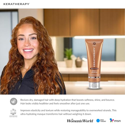 KERATHERAPY Keratin Infused KeratinFIXX 20-in-1 Leave-in, 4.2 fl. oz., 125 ml - Smoothing Leave in Conditioner Transforms Your Hair with 20 Benefits in 1 Easy Step - With Caviar Extract, & Argan Oil