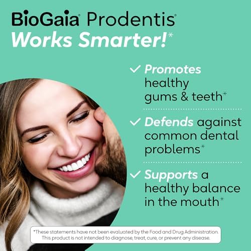 BioGaia Prodentis | Dental Probiotic Lozenges | Promotes Healthy Gums & Teeth | Defends Against Dental Problems | Replenishes Oral Microbiome | Improves Oral Health | Apple Flavor | 30 Day Supply