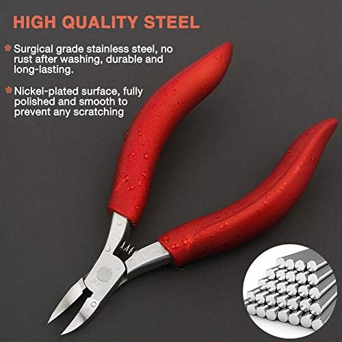 BEZOX Ingrown Nail Clippers - Precision Thick Toenail Clipper for Ingrown and Curly Nails, Comfort Grip Fingernail Clipper, Ergonomic Handle Toenail Scissors for Seniors