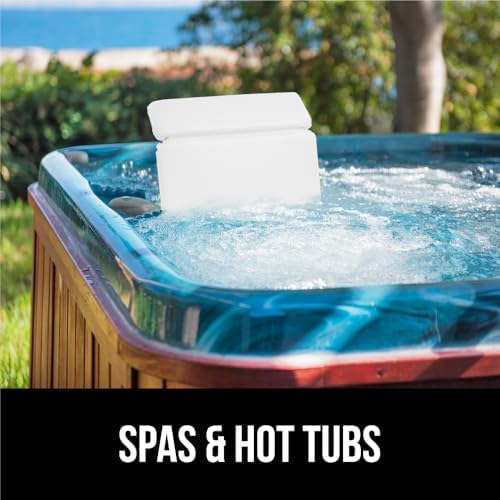 GORILLA GRIP Bath Pillow for Tub, Improved Suction Cups, Luxury Bathtub Pillows, Headrest for Neck and Back Support, Relaxing Home Spa, Hot Tubs and Bathroom Essentials, Gifts for Women, 2 Panel White