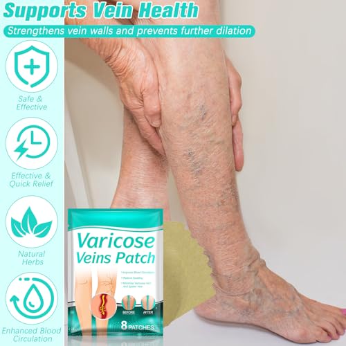 LegRenew Varicose Veins Patch,Professional Relief for Varicose Veins in The Legs，Natural Improvement Spider Veins Patch（2PCS)