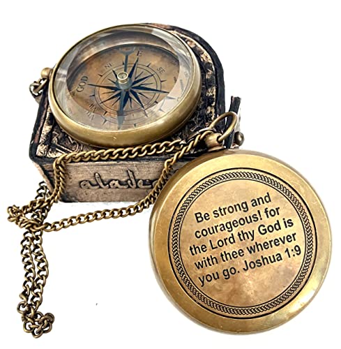 God My Lord Guide Me Compass - Inspirational Gift Engraved Greeting 2023 Graduation Day Gift, Birthday, Christmas, Baptism, Confirmation Gifts for Men Women Boys & Girls