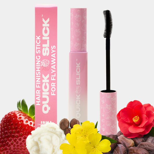 INH Hair Mascara for Flyaways | Quick Slick Hair Finishing Stick for Flyaways, Frizz Control, & Slick Back Look | Non Greasy & Non Comedogenic Smoothing Serum & Frizz Tamer Wand | Strawberry Jam, 18ml