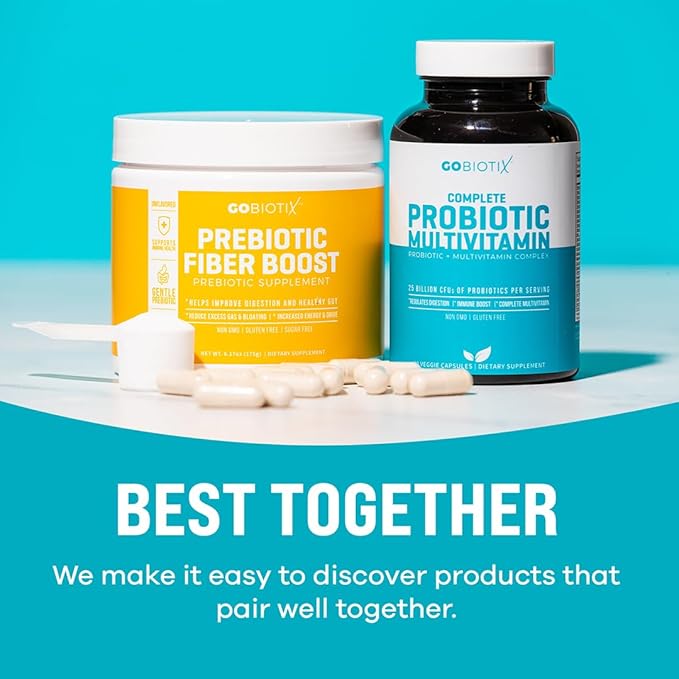 GOBIOTIX Multivitamin with Probiotics and Digestive Enzymes - 25 Billion CFU - Digestive Health, Probiotics for Women and Men - Gluten Free Pills - 90 Capsules