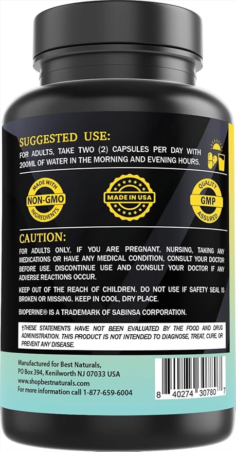 Best Naturals Day-to-Day Brain Support Supplement with Ginkgo Biloba, DMAE, Bacopa, Green Coffee, Phosphotidyl Serene, Alpha GPC, Huperzine A, Folate, B6, & B12 90 Veg Capsules