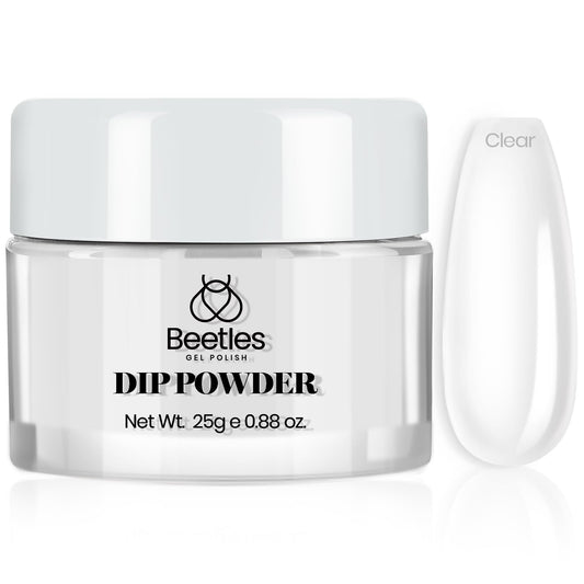 Beetles Dip Powder Clear Color, Transparent Nail Dipping Powder Crystal Clear French Nail Art Basic Starter No Nail Lamp Needed Manicure Salon DIY at Home for Women