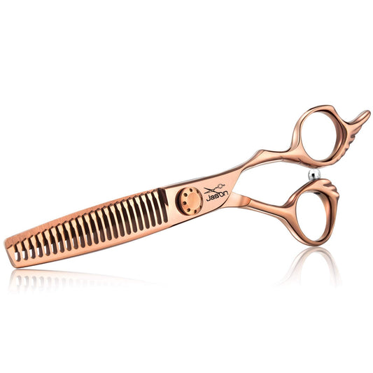 JASON 6" Hair Texturizing Scissors, 23 Teeth Hair Texture Shears Professional Blending Hair Thinning Scissor for Barber, Hairdresser, Stylist, Women and Men, Wing-Shaped Engraving Handle