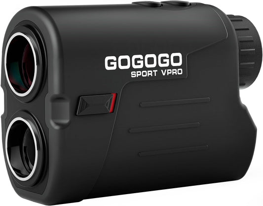 Gogogo Sport Vpro Laser Golf/Hunting Rangefinder, 6X Magnification Clear View 650/1200 Yards Laser Range Finder, Lightweight, Slope, Pin-Seeker & Flag-Lock & Vibration (Slope Switch & Inside Magnet)