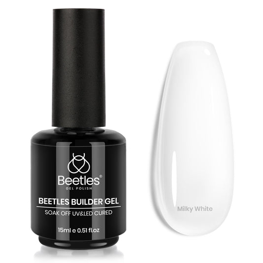 Beetles Milky White Builder Gel for Nails 7 in 1 Strengthener Gel for Nail Extension Building Nail Apex DIY at Home Beauty Gift Sets for Women,Base Coat Need