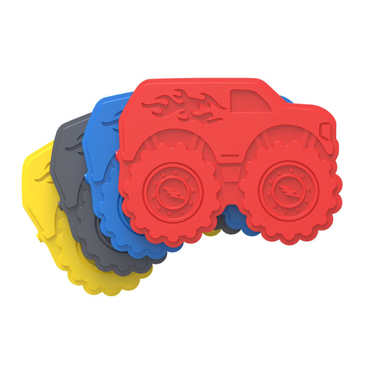 Bentgo® Buddies Reusable Ice Packs - Slim Ice Packs for Lunch Boxes, Lunch Bags, and Coolers - Multicolored 4-Pack (Truck)