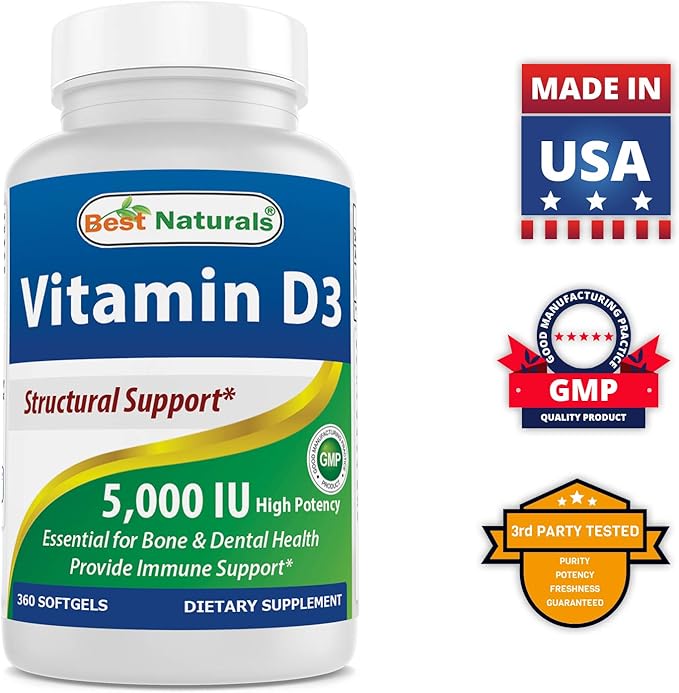 Best Naturals DHEA 25 mg & Vitamin D3 5000 IU