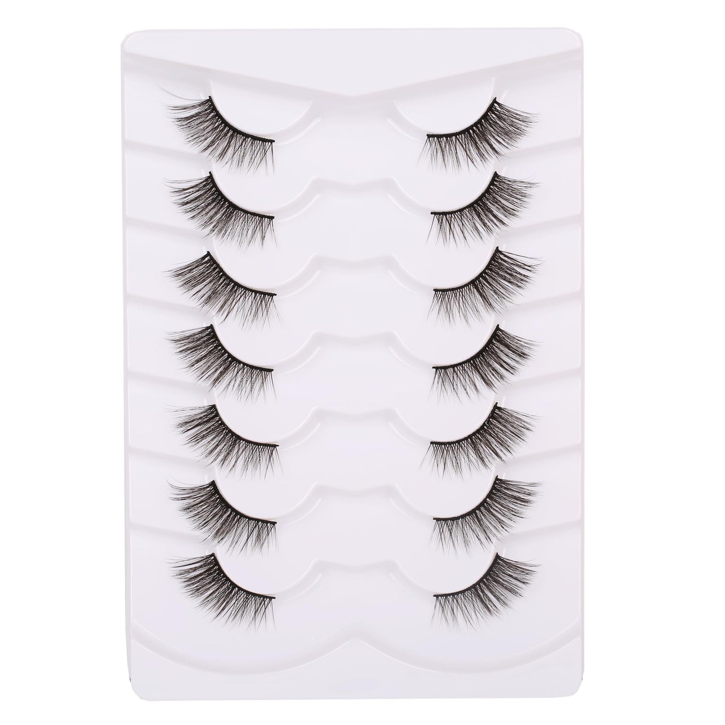 Gmagictobo False Eyelashes Natural Wispy Half Lashes Cat Eye Corner Lashes Pack 3D Fake Eyelashes Faux Mink Lashes Strips 7 Pairs Multipack