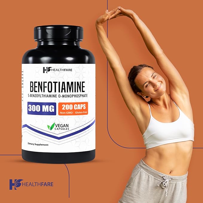 Benfotiamine 300mg | 200 Capsules | Fat Soluble Thiamine Vitamin B1 | Supports Overall Health | Non-GMO | Gluten Free (2-Pack)