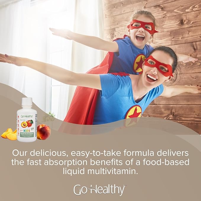 Go Healthy Multivitamin Liquid (1 Bottle) and Vitamin D3 K2 Drops (1 Bottle) for Kids, Toddlers, Teens, Vegan and Vegetarian, Gluten Free, Non-GMO Bundle