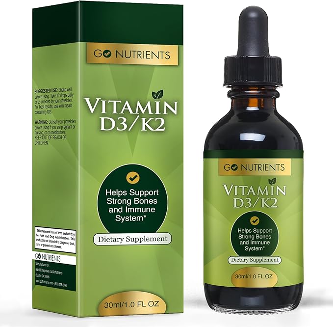 Go Nutrients Liquid Vitamin D3 Drops + Immune Booster - Combat Seasonal Stressors and Stimulate Your Immune System