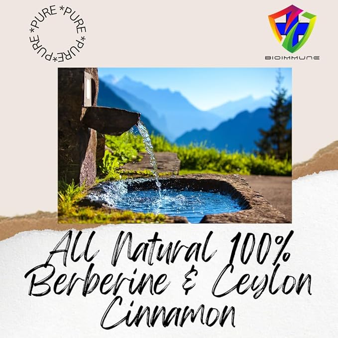 Berberine Supplement 15X Potency, Ceylon Cinnamon for Enhanced Absorption & Synergistic Effects. 8,500mg Per Capsule