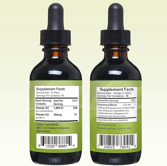 Go Nutrients Liquid Vitamin D3 Drops + Immune Booster - Combat Seasonal Stressors and Stimulate Your Immune System