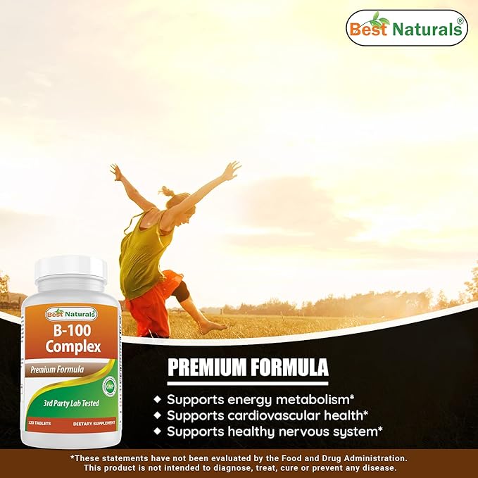 Best Naturals B 100 Complex 120 Tablets (B Complex Vitamins) (120 Count (Pack of 3))