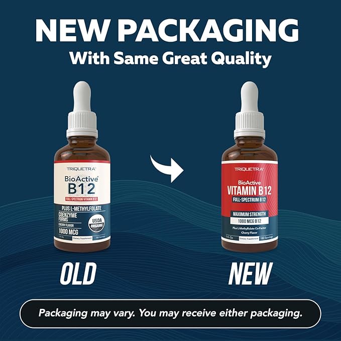 BioActive Vitamin B12 1000 mcg | Contains 3 BioActive B12 Forms Plus Methylfolate Cofactor - Methyl B12, Adenosyl B12 & Hydroxy B12 | Sublingual Form, Cherry Flavor, Organic, Vegan (180 Servings)