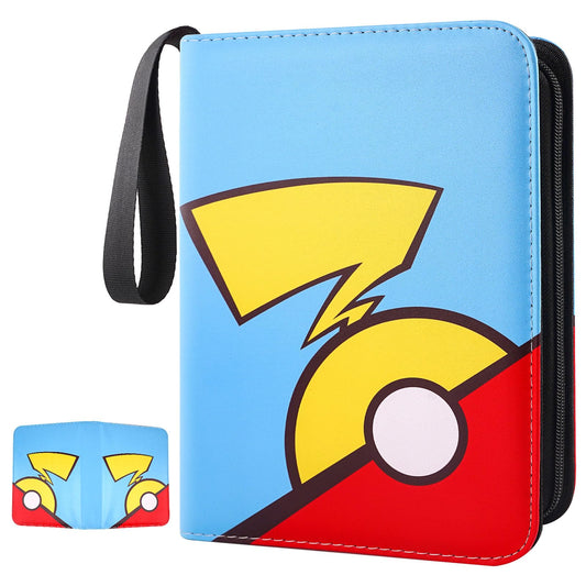 GOROMA Card Binder 4-Pockets, 400 Pockets Card Holder with 50 Removable Sleeves, Trading Card Collector Zipper Album Holder, Blue